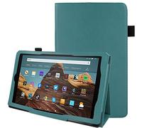 TECHGEAR Case For Previous Generation Amazon Fire HD 10" (2019/2017 Release) Slim PU Leather Folio Stand Case Cover with Hand Strap with Auto Wake/Sleep, Fits 9th & 7th Generation ONLY [Sage]
