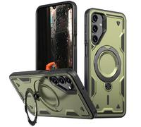 TECHGEAR Case for Samsung Galaxy A16 5G / A16 4G 3 in 1 [Tough + KickStand + Ring Holder] Military Grade Heavy Duty Shockproof Protective Case, Metal Ring Stand [Tough Armour] Cover - Green