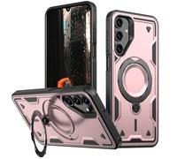 TECHGEAR Case for Samsung Galaxy A16 5G / A16 4G 3 in 1 [Tough + KickStand + Ring Holder] Military Grade Heavy Duty Shockproof Protective Case, Metal Ring Stand [Tough Armour] Cover - Pink