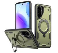 TECHGEAR Case for Samsung Galaxy A56 5G / A56 4G 3 in 1 [Tough + KickStand + Ring Holder] Military Grade Heavy Duty Shockproof Protective Case, Metal Ring Stand [Tough Armour] Cover - Green