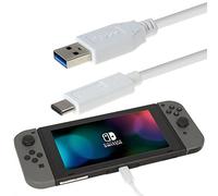 TECHGEAR Charging Cable Compatible with Nintendo Switch OLED, Switch Lite & Switch - Replacement Charging Charger USB Cable Power Lead (1ft/30cm) [WHITE]