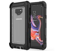 TECHGEAR Contender Case fits Samsung Galaxy Note 9, Heavy Duty Shockproof [Tough Armour] Case with included Screen Protector, 360 [Full Body] Protective Cover with Kick Stand and Holster Black/Clear