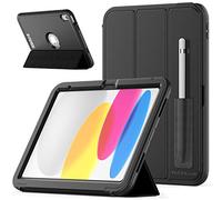 TECHGEAR D-FENCE Case for iPad 11" A16 (11th Gen 2025) & 10.9" (10th Gen 2022) - Slim Rugged Smart Case with Stand, Detachable Cover, Pencil Holder, Screen Protector, Trolley Friendly, Shockproof