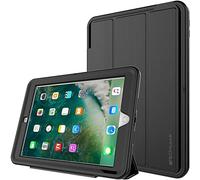 TECHGEAR D-Fence iPad 9.7 Case (2017/2018) - Hard, Shockproof Protection with Stand & Removable Screen Protector [Full Black]