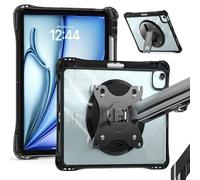 TECHGEAR ExoView Case with VESA 75x75mm holes for Apple iPad Air 11" 2025/2024, Air 10.9" 4th/5th, iPad Pro 11" (2018-2022) Tough HEAVY DUTY Slim Shockproof Clear Case with 360 Rotating Stand Mount