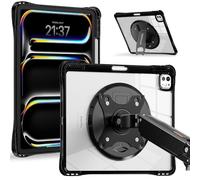 TECHGEAR ExoView Case with VESA Mount for iPad Pro 13" (M5 2025 & M4 2024) Tough Slim Shockproof Clear Protective Case with 360 Rotating Stand and 75×75 mm Holes for Wall Desk Arm Mounts