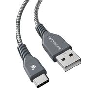 TECHGEAR Extra Long 2m/6.5ft STRONG High Durability Braided USB C Charging & Sync Cable for Samsung S23 S22 S20 FE, Moto, Huawei, Oppo, Xiaomi etc