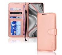 TECHGEAR for Motorola Moto E15 / G05 Phone Case, PU Leather Wallet Case Cover [RFID BLOCKING] Card Holder, Stand, Wrist Strap, Magnetic Closure, Shockproof Protection For Moto E15 / G05 - Rose Gold