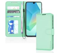 TECHGEAR For Samsung A26 Phone Case, Mint Green PU Leather Wallet Case with RFID Blocking Card Slots, Stand Function, Wrist Strap, Magnetic Closure, Offering Shockproof Protection for Galaxy A26 5G/4G