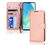 TECHGEAR For Samsung A26 Phone Case, Rose Gold PU Leather Wallet Case with RFID Blocking, Card Slots, Stand Function, Wrist Strap, Magnetic Closure, Offering Shockproof Protection for Galaxy A26 5G/4G