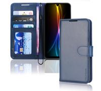 TECHGEAR for Samsung Galaxy A16 Phone Case, PU Leather Wallet Case Cover [RFID BLOCKING] Card Holder, Stand, Wrist Strap, Magnetic Closure, Shockproof Protection For Samsung A16 5G / A16 4G - Blue