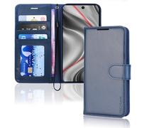 TECHGEAR for Samsung Galaxy A36 Phone Case, PU Leather Wallet Case Cover [RFID BLOCKING] Card Holder, Stand, Wrist Strap, Magnetic Closure, Shockproof Protection For Samsung A36 5G / A36 4G - Blue