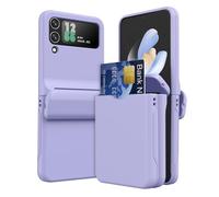 TECHGEAR for Samsung Galaxy Z Flip 4 Card Holder Case [2x Card Wallet Case] Premium Hybrid Tough Rugged Protective Bumper Case [Hinge Cover] Heavy Duty Protection for Samsung Galaxy Z Flip4 (Lilac)