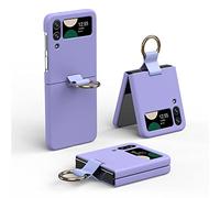 TECHGEAR for Samsung Galaxy Z Flip 4 Ring Case, Z Flip 4 Case with Stylish Ring Holder/Clip/Stand, Slim Fit, Hard PC Shockproof Matte Case for Samsung Z Flip4, Lilac