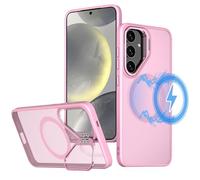 TECHGEAR For Samsung S25 Case [Magnetic + Kickstand] Tough Rugged Protective Stand Phone Case, Compatible with Magsafe Case for Samsung Galaxy S25 5G - Pink