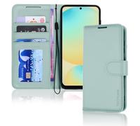 TECHGEAR For Samsung S25 Plus Phone Case, Mint Green PU Leather Wallet Case with RFID Blocking Card Slots, Stand Function, Wrist Strap, Magnetic Closure, Shockproof Protection for Galaxy S25+ 5G