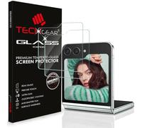 TECHGEAR Front GLASS Edition 2 Pack for Samsung Galaxy Z Flip 5, Outer Tempered Glass Screen Protector Cover [2.5D Round Edge] [9H Hardness] [Crystal Clarity] [Scratch-Resistant] [No-Bubble]