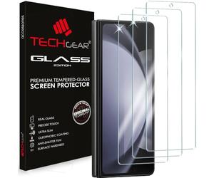 TECHGEAR Front GLASS Edition 3 Pack for Samsung Galaxy Z Fold 4, Outer Tempered Glass Screen Protector Cover [2.5D Round Edge] [9H Hardness] [Crystal Clarity] [Scratch-Resistant] [No-Bubble]
