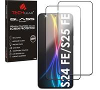 TECHGEAR Full 3D Glass Screen Protectors for Samsung Galaxy S25 FE & S24 FE 5G Tempered Glass [2 Pack] [Fingerprint ID Compatible] [HD Clarity] [9H Hardness] [Max Coverage] [Full Adhesion]