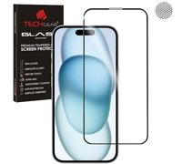 TECHGEAR Full GLASS Screen Protector for iPhone 16 / iPhone 15 [FULL Screen Adhesion] & [Full Coverage] 3D Tempered Glass Screen Protector Guard Cover Compatible with iPhone 15 & iPhone 16 6.1"