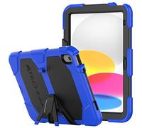 (BLUE) TECHGEAR G-SHOCK Design for iPad 10 2022 [10th Generation] 10.9" Tough HEAVY DUTY Survival Protective Case with Stand - Kids Schools Workman Case