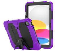(PURPLE) TECHGEAR G-SHOCK Design for iPad 10 2022 [10th Generation] 10.9" Tough HEAVY DUTY Survival Protective Case with Stand - Kids Schools Workman Case