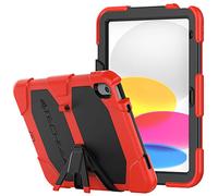 (RED) TECHGEAR G-SHOCK Design for iPad 10 2022 [10th Generation] 10.9" Tough HEAVY DUTY Survival Protective Case with Stand - Kids Schools Workman Case