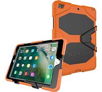 TECHGEAR G-SHOCK Case for iPad 9.7" 2018/2017 Tough Rugged Heavy Duty Armour Shock Survival Protective Case - Kids Work School Builders Case Compatible with Apple iPad 9.7" 6th & 5th Gen [Orange]
