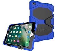 TECHGEAR G-SHOCK Case for iPad 9.7" 2018/2017 Tough Rugged Heavy Duty Armour Shock Survival Protective Case - Kids Work School Builders Case Compatible with Apple iPad 9.7" 6th & 5th Gen [Blue]