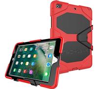TECHGEAR G-SHOCK Case for iPad 9.7" 2018/2017 Tough Rugged Heavy Duty Armour Shock Survival Protective Case - Kids Work School Builders Case Compatible with Apple iPad 9.7" 6th & 5th Gen [Red]