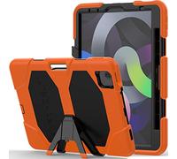 TECHGEAR G-SHOCK Case for iPad Air 5/4 10.9", Heavy Duty Armour Shockproof Survival Case with Stand - Kids Schools Builders Workman, ORANGE