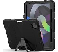 TECHGEAR G-SHOCK HEAVY DUTY Armour Shockproof Survival Case for iPad Air 5/4 10.9" with Stand - Kids Schools Builders Workman, BLACK
