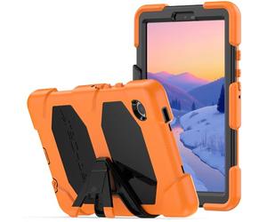 TECHGEAR G-SHOCK Tough Rugged Armour Case for Samsung Galaxy Tab A9 8.7" 2023 (SM-X110 / SM-X115) - Heavy Duty Shockproof Impact Survival With Stand for Kids, Schools, Builders - Orange