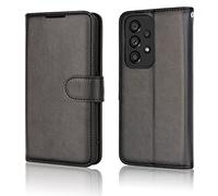 TECHGEAR Galaxy A13 Leather Wallet Case, Flip Protective Case Cover with Wallet Card Holder, Stand and Wrist Strap - Black PU Leather with Magnetic Closure Designed For Samsung A13