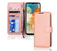 TECHGEAR Galaxy A23 5G Leather Wallet Case, Flip Protective Case with Wallet Card Holder, Stand and Wrist Strap - Rose Gold PU Leather with Magnetic Closure Designed For Samsung A23 5G