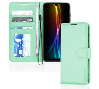 TECHGEAR Galaxy A25 5G Leather Wallet Case, Flip Protective Case Cover [RFID BLOCKING] with Wallet Card Holder, Stand & Wrist Strap - Mint Green PU Leather with Magnetic Closure For Samsung A25 5G
