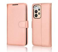 TECHGEAR Galaxy A33 5G Leather Wallet Case, Flip Protective Case with Wallet Card Holder, Stand and Wrist Strap - Rose Gold PU Leather with Magnetic Closure Designed For Samsung A33 5G