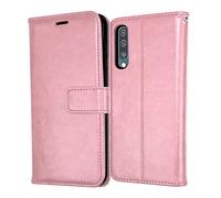 TECHGEAR Galaxy A50 Leather Wallet Case, Flip Protective Case Cover with Card Slots, Kickstand and Wrist Strap - Rose Gold PU Leather Designed For Samsung Galaxy A50