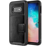 TECHGEAR Galaxy S10e Case, Tough Armoured Card Wallet 360 Shock Proof Protective Case Cover with Card Slots Wallet & Stand Compatible with Samsung Galaxy S10e - Black