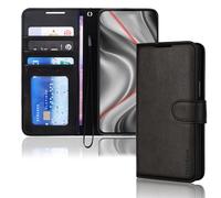 TECHGEAR Galaxy S10e Leather Wallet Case, Flip Protective Case Cover with Card Slots, Kickstand and Wrist Strap - Black PU Leather Designed For Samsung Galaxy S10e