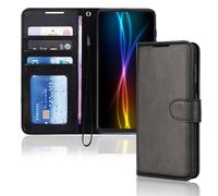 TECHGEAR Galaxy S20 FE Leather Wallet Case, Flip Protective Case Cover with Wallet Card Holder, Stand and Wrist Strap - Black PU Leather with Magnetic Closure Designed For Samsung S20 Fan Edition