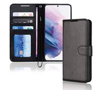 TECHGEAR Galaxy S20 Leather Wallet Case, Flip Protective Case Cover with Wallet Card Holder, Stand and Wrist Strap - Black PU Leather with Magnetic Closure Designed For Samsung Galaxy S20
