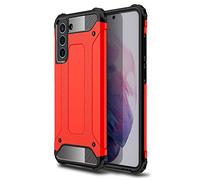 TECHGEAR Galaxy S21 FE Tough Armoured Case - ShockProof, Rugged, Sturdy, Heavy Duty Protective Impact Case Cover Designed for Samsung Galaxy S21 Fan Edition (Red)