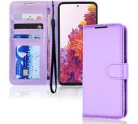 TECHGEAR Galaxy S21 Leather Wallet Case, Flip Protective Case Cover with Wallet Card Holder, Stand and Wrist Strap - Violet PU Leather with Magnetic Closure Designed For Samsung Galaxy S21 / S21 5G