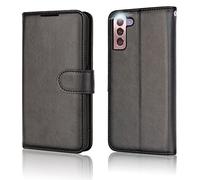 TECHGEAR Galaxy S22 Leather Wallet Case, Flip Protective Case Cover with Wallet Card Holder, Stand and Wrist Strap - Black PU...