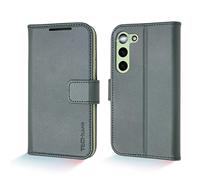 TECHGEAR Galaxy S23 Leather Wallet Case, Genuine Leather Magnetic Flip [RFID Blocking] Case with Shockproof TPU, Card Slots, Stand Folio Cover Compatible with Samsung Galaxy S23 5G, Green