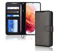 TECHGEAR Galaxy S23 Plus Leather Wallet Case, Flip Protective Case Cover with Wallet Card Holder, Stand and Wrist Strap - Black PU Leather with Magnetic Closure Designed For Samsung S23+ / S23+ 5G