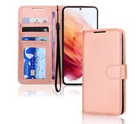 TECHGEAR Galaxy S23 Plus Leather Wallet Case, Flip Protective Case Cover with Wallet Card Holder, Stand and Wrist Strap - Rose Gold PU Leather with Magnetic Closure Designed For Samsung S23+ / S23+ 5G