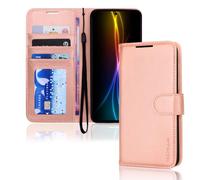 TECHGEAR Galaxy S25 FE Wallet Case, Flip Protective Phone Case Cover [RFID BLOCKING] Wallet Card Holder, Stand & Wrist Strap - Rose Gold PU Leather with Magnetic Closure For Samsung Galaxy S25 FE 5G