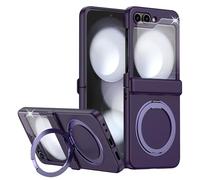TECHGEAR Galaxy Z Flip 6 Stand Case [Fusion Armour Ring] Premium Hybrid Tough Rugged Magnetic 360 Rotating Holder Kickstand [Hinge Cover Case] [Wireless Charging] For Samsung Galaxy Z Flip6, Purple